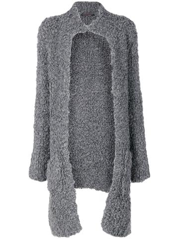 Incentive! Cashmere - Long Sleeve Cardi-coat - Women - Cashmere - M, Grey, Cashmere
