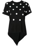 Oscar De La Renta Polka-dot Embroidered T-shirt - Black