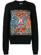 Versace Jeans Couture Oversized Floral Jumper - Black