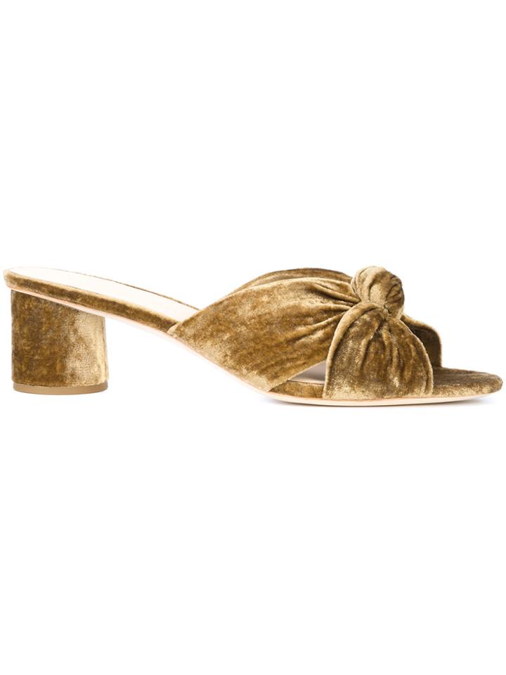 Loeffler Randall Celeste Crushed Velvet Mules - Brown