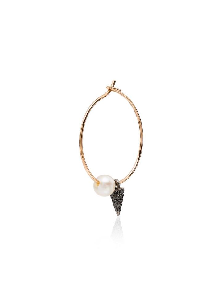 Asherali Knopfer Pearl Hoop Earring - Gold