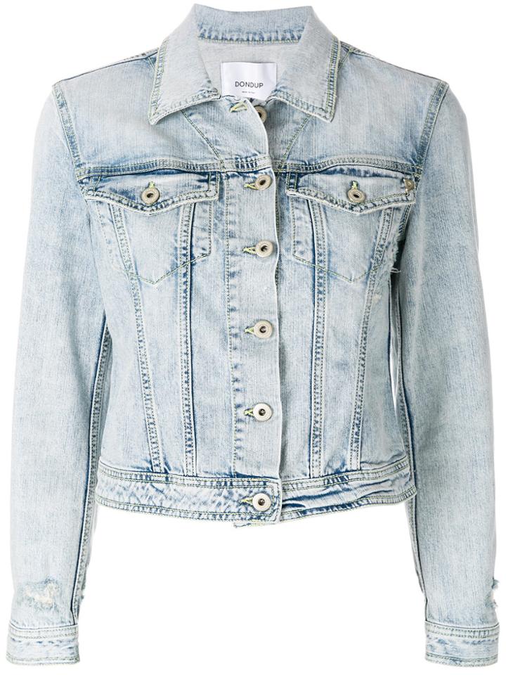 Dondup Bleached Effect Denim Jacket - Blue