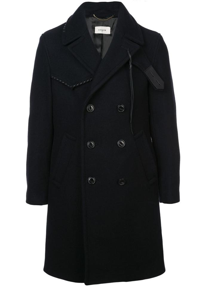 Coach Whipstitch Detail Peacoat - Black