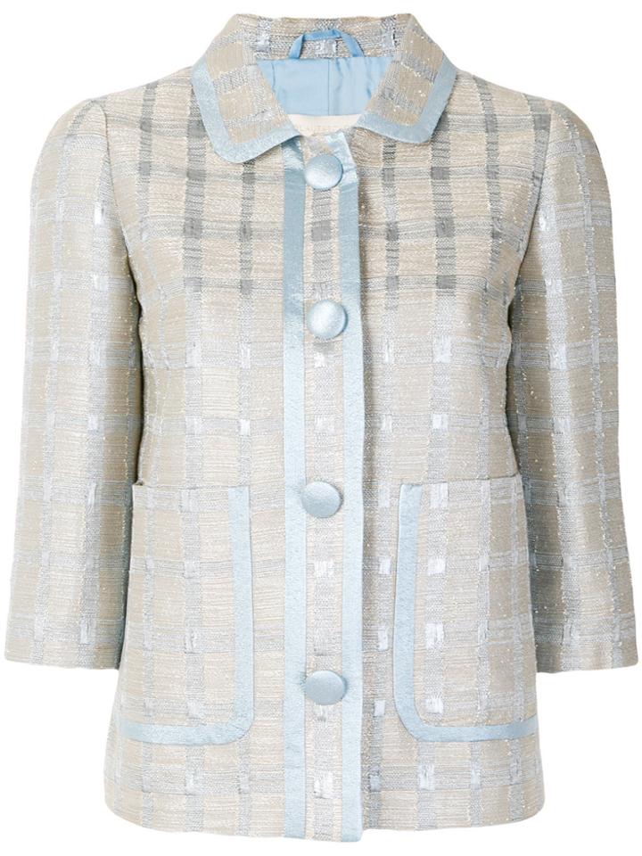 L'autre Chose Cropped Sleeves Jacket - Nude & Neutrals