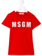 Msgm Kids - Logo T-shirt - Kids - Cotton - 12 Yrs, Red