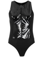 Tufi Duek Vinyl Panelled Bodysuit - Black