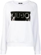 Liu Jo Sequinned Logo Sweatshirt - White