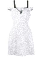 Natasha Zinko - Floral Print Cold-shoulder Dress - Women - Cotton/polyamide/polyester - 34, White, Cotton/polyamide/polyester