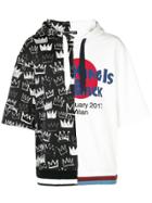 Dolce & Gabbana Mis-matched Short-sleeve Hoodie - Black