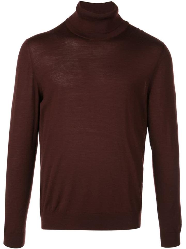 Kiton Roll Neck Sweater - Red
