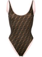 Fendi Ff Olympic Swimsuit - Brown