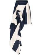 Calvin Klein 205w39nyc Asymmetric Blocked Stripe Skirt - Blue