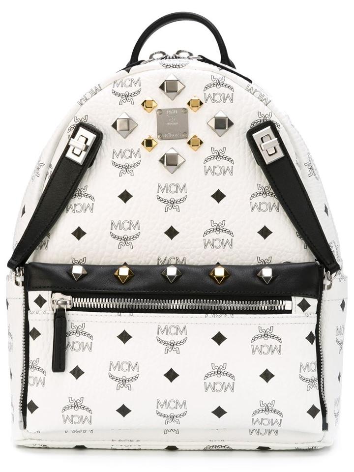 Mcm Dual Stark Backpack, White, Pvc
