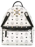 Mcm Dual Stark Backpack, White, Pvc