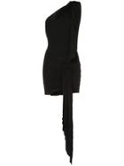 Alexandre Vauthier One Shoulder Ruched Mini Dress - Black