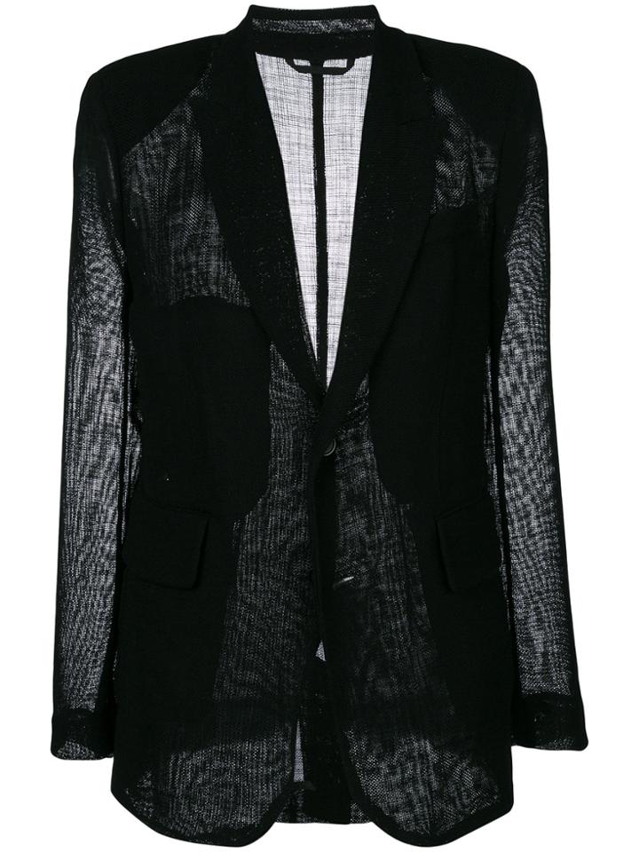 Ann Demeulemeester Sheer Panel Blazer - Black