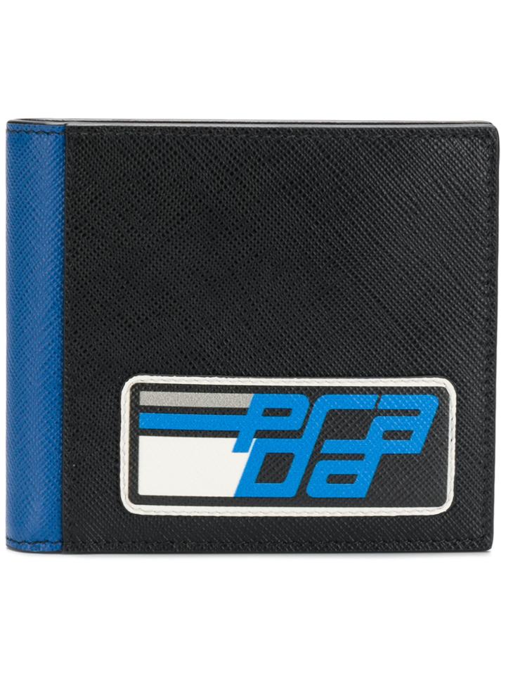 Prada Printed Logo Wallet - Black