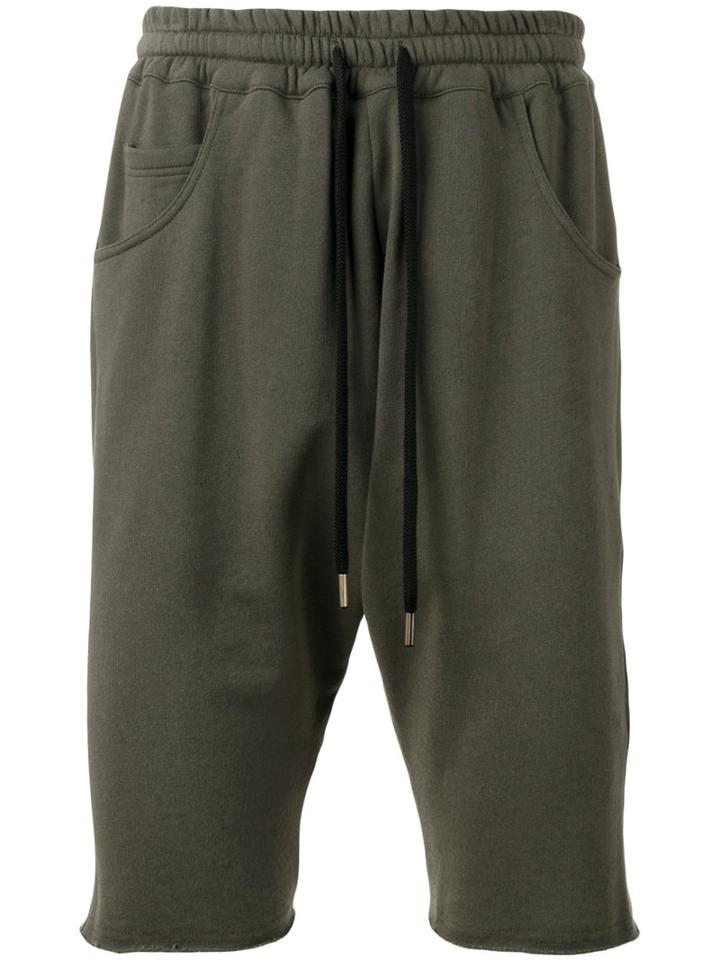Amen Drawstring Track Shorts, Men's, Size: 48, Green, Cotton