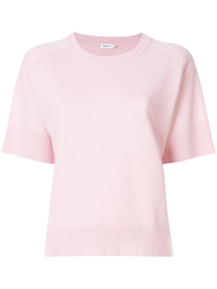 Filippa-k Cashmere Crew Neck Top - Pink & Purple