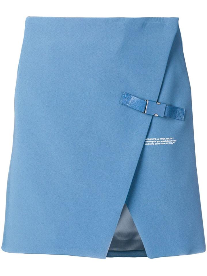 Off-white Wrap-front Miniskirt - Blue