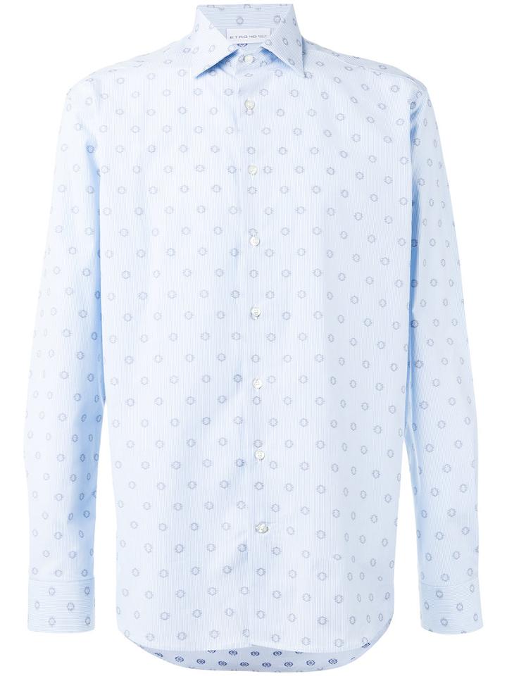 Etro - Printed Shirt - Men - Cotton - 40, Blue, Cotton