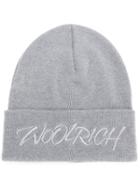 Woolrich Logo Embroidered Knitted Hat - Grey