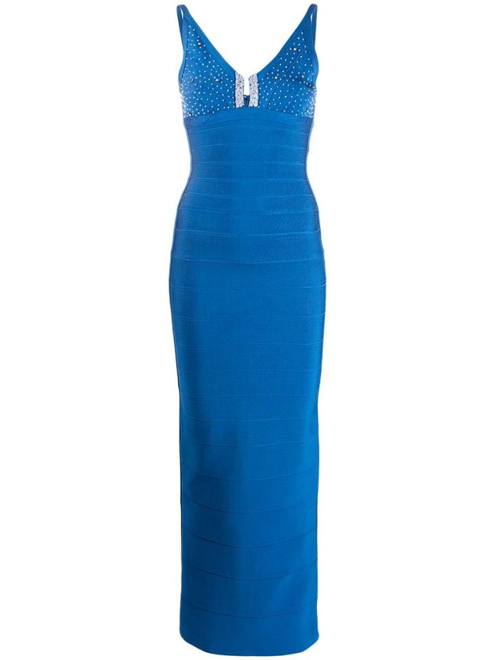 A.n.g.e.l.o. Vintage Cult 2000's Herve Leger Bandage Dress - Blue