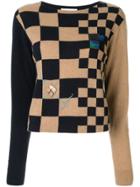Onefifteen Embroidered Checkered Jumper - Black