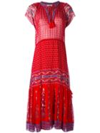 Ulla Johnson Long Printed Dress, Women's, Size: 6, Red, Silk/polyester