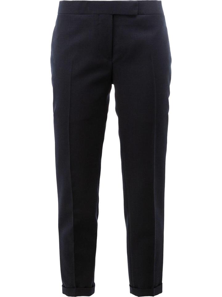 Thom Browne Lowrise Skinny Trousers In Navy 2-ply Wool Fresco - Blue