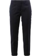 Thom Browne Lowrise Skinny Trousers In Navy 2-ply Wool Fresco - Blue