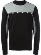 Versus Embellished Detail Sweatshirt, Men's, Size: Large, Black, Cotton/polyamide/spandex/elastane