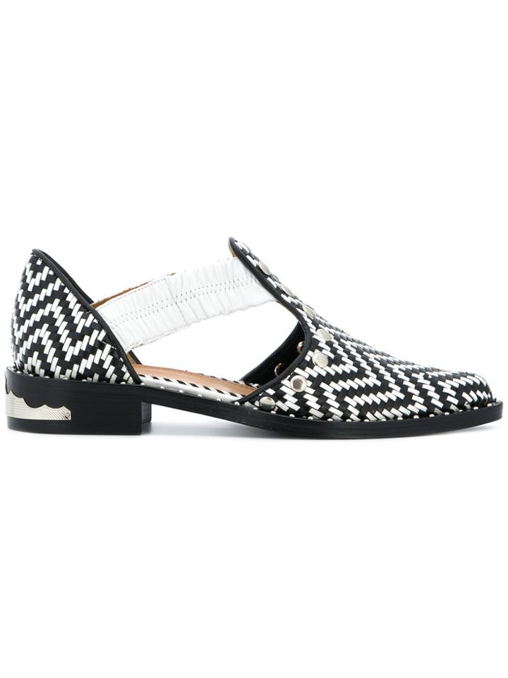 Toga Pulla Woven Cut Out Oxfords - Black
