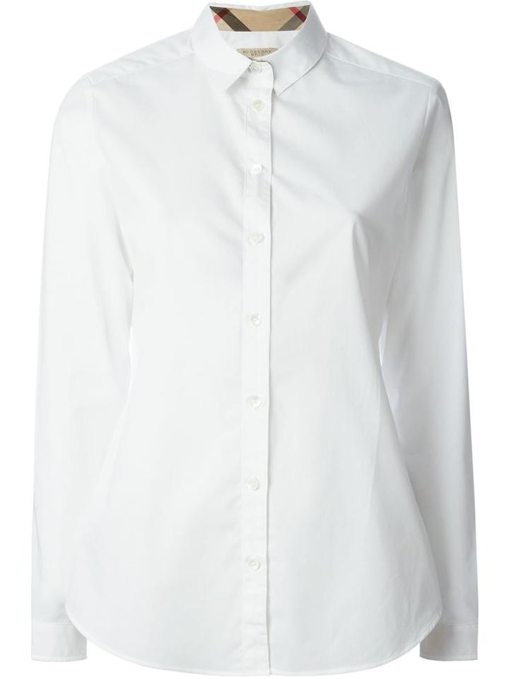 Burberry Brit Classic Collar Shirt, Women's, Size: Xs, White, Spandex/elastane/cotton