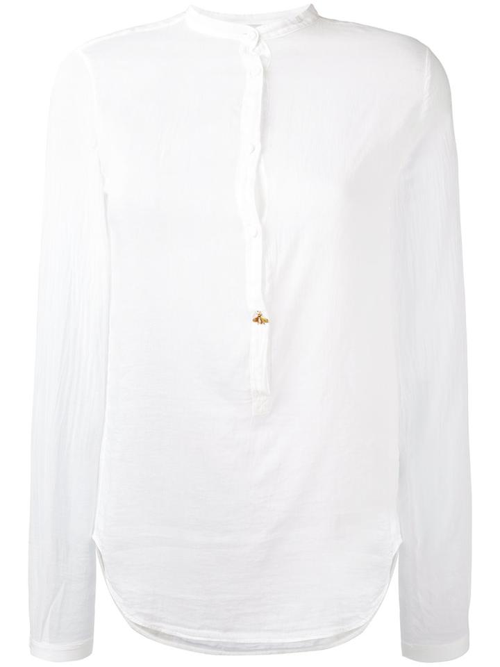 Forte Forte - Bee Button Top - Women - Silk/cotton - Iii, White, Silk/cotton