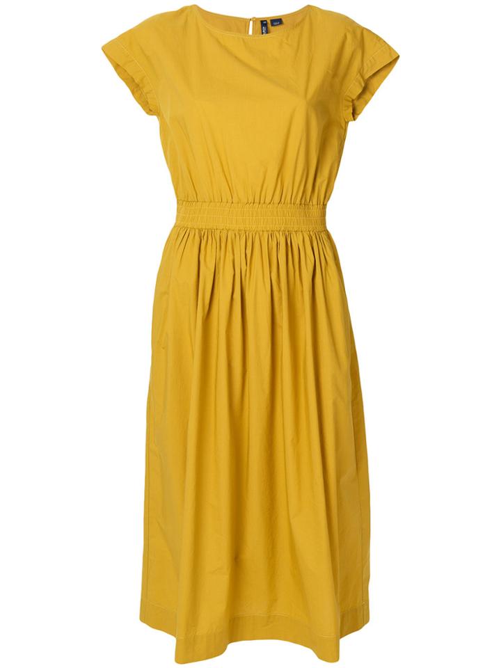 Woolrich Belted Flared Midi Dress - Yellow & Orange