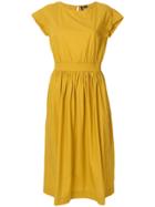 Woolrich Belted Flared Midi Dress - Yellow & Orange
