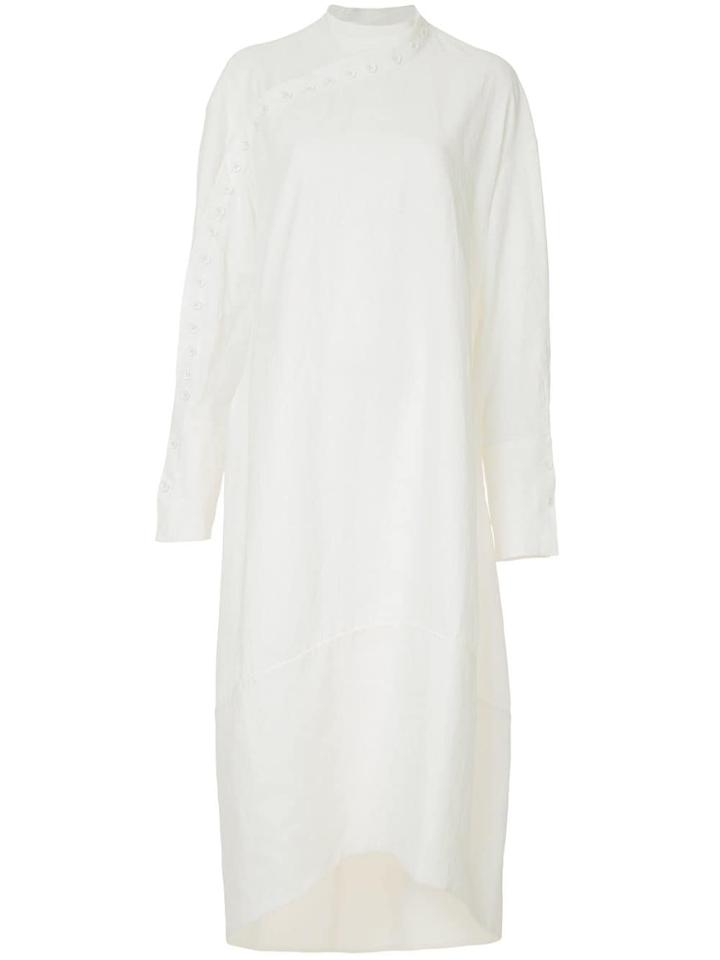 Jil Sander Buttoned Midi Dress - White