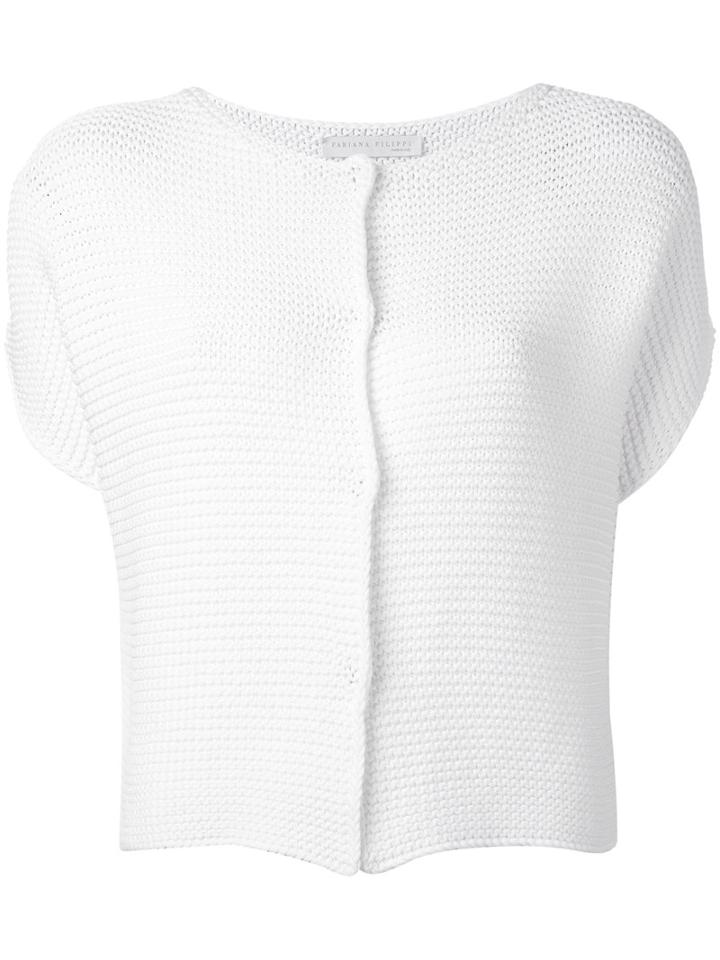 Fabiana Filippi - Knitted Top - Women - Cotton/polyamide - 48, White, Cotton/polyamide