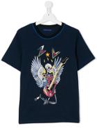 Zadig & Voltaire Kids Skeleton Embroidered T-shirt - Blue