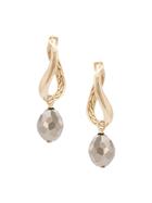 John Hardy Adwoa Aboah 18kt Yellow Gold And Pyrite Twisted Hoop Drop