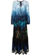 Romance Was Born - Tail Feather Chiffon Gown - Women - Polyester - 8, Blue, Polyester