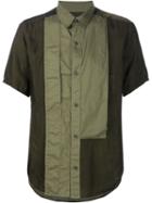 Yohji Yamamoto Contrasting Bib Shirt, Men's, Size: 3, Green, Cotton/cupro