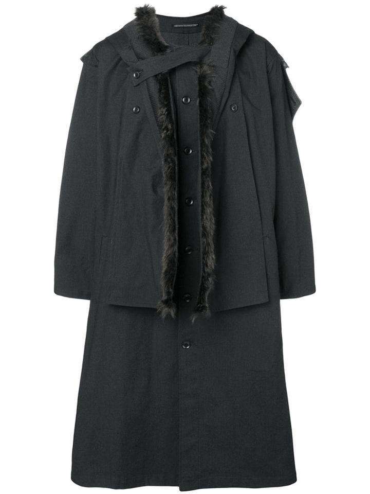 Yohji Yamamoto Oversized Cape Coat - Black