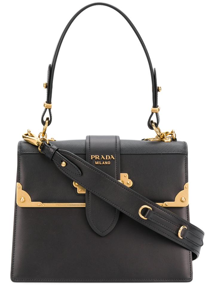 Prada Cahier Tote Bag - Black