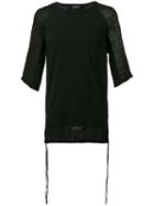Andrea Ya'aqov Linen-trimmed T-shirt, Men's, Size: Small, Black, Cotton/linen/flax