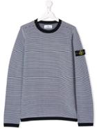 Stone Island Junior Striped Jumper - Blue