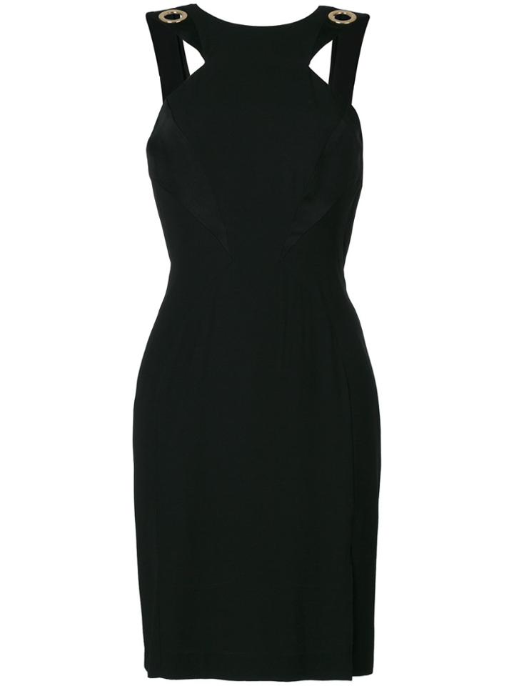 Versace Collection Eyelet Strap Dress - Black