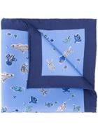 Kiton Marine Pocket Square - Blue