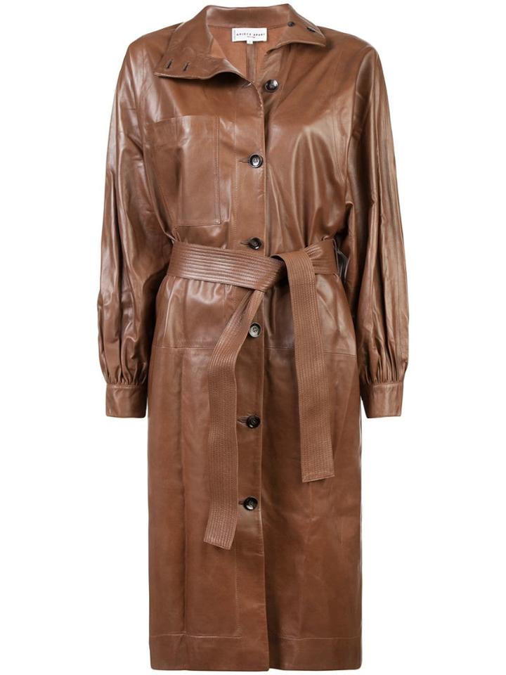 Apiece Apart Belted Midi Coat - Brown